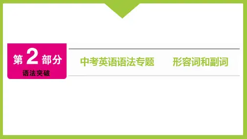 中考英语语法专题  形容词和副词
