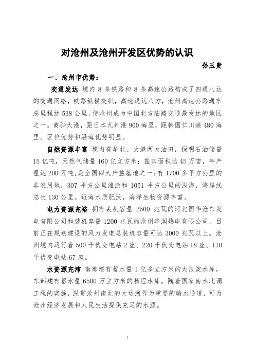 沧州开发区优势资料