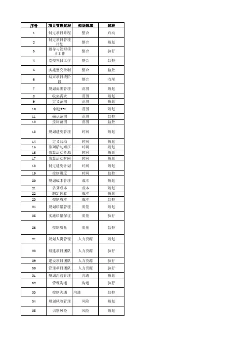 项目管理47过程定义