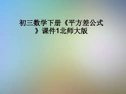 初三数学下册《平方差公式》课件1北师大版