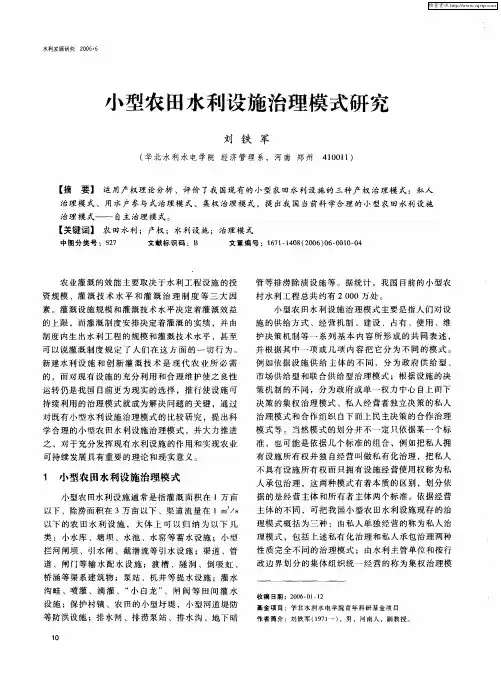 小型农田水利设施治理模式研究