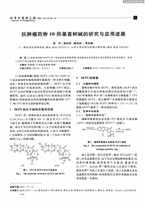 抗肿瘤药物10-羟基喜树碱的研究与应用进展