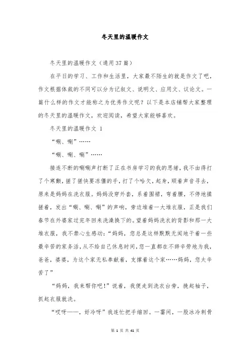 冬天里的温暖作文