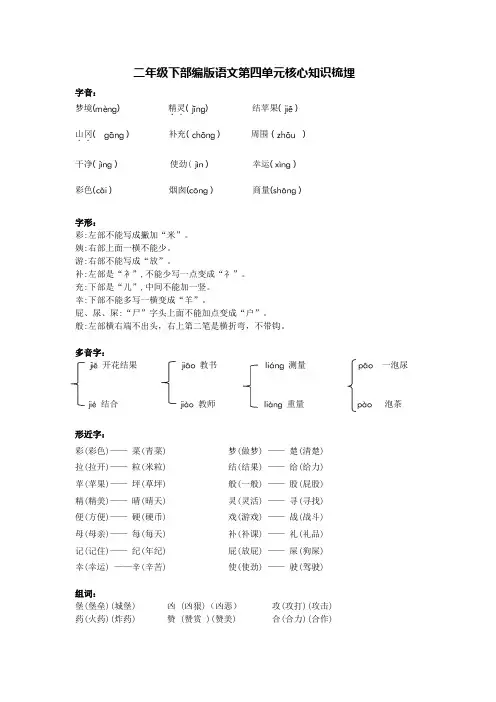 二年级语文下第四单元知识点