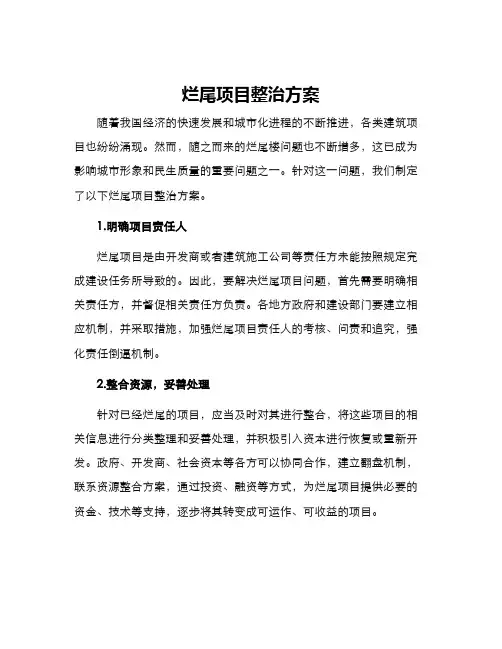 烂尾项目整治方案