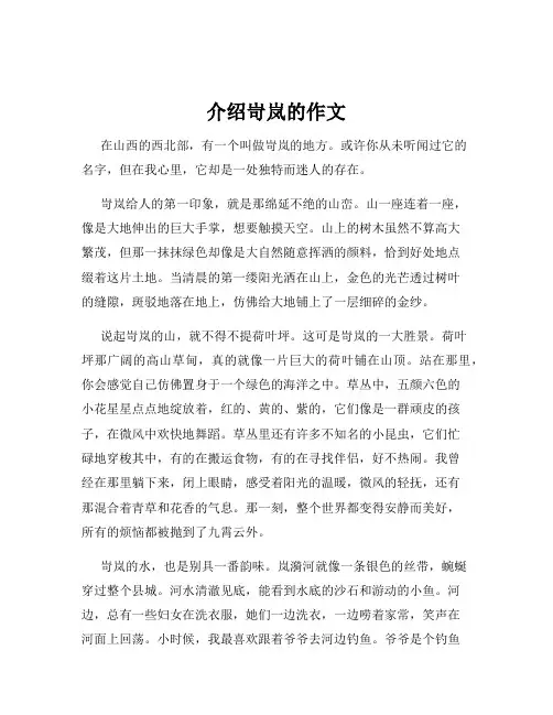 介绍岢岚的作文