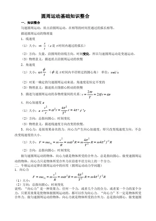 圆周运动基础知识整合