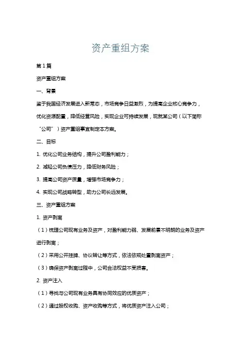 资产重组方案