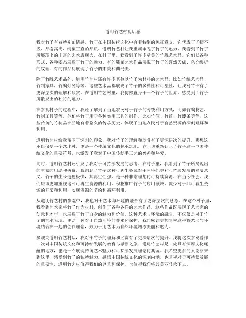 道明竹艺村观后感