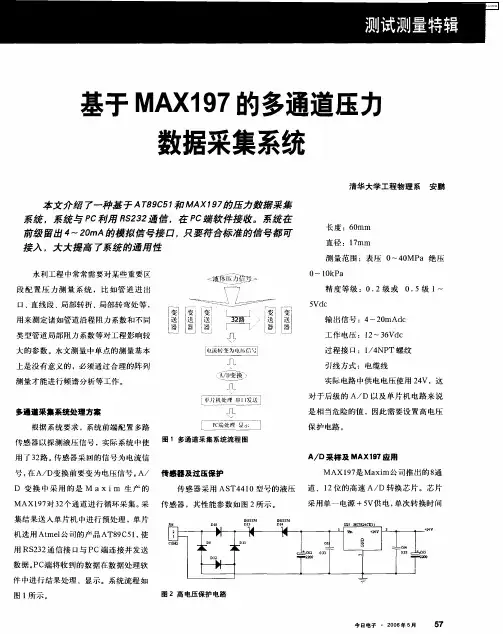 基于MAX197的多通道压力数据采集系统