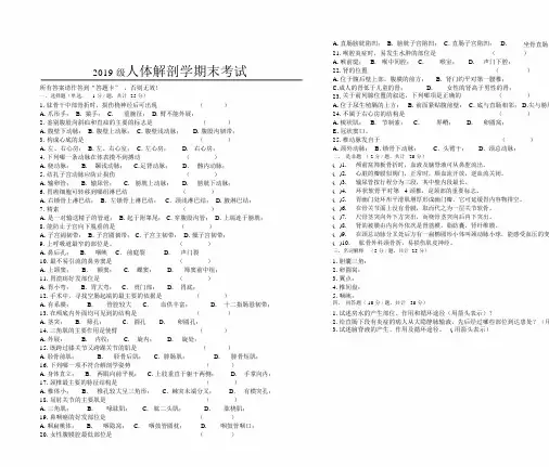 2019级人体解剖学期末考试(20201009153005).docx