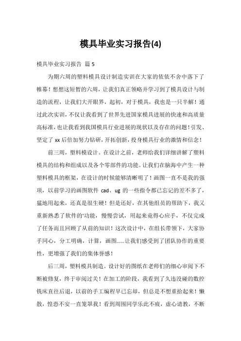 模具毕业实习报告(4)