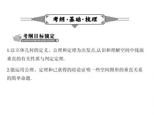 (高考密码)2013届高三理数学一轮复习课件 第五节 直线、平面垂直的判定与性质(人教A)