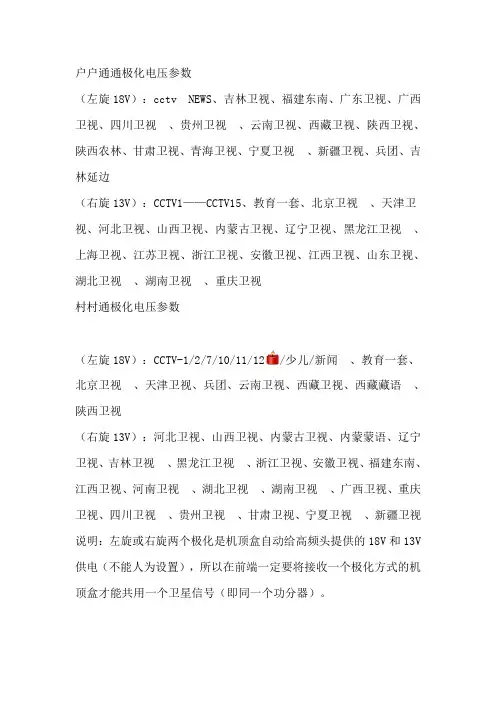 中九户户通参数完整版