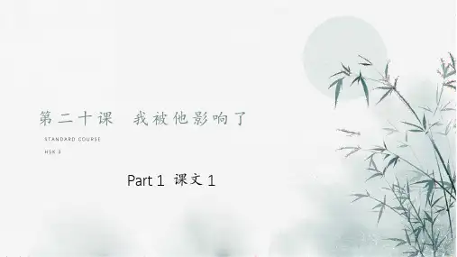 HSK标准教程3-第20课- 我被他影响了-课件PPT