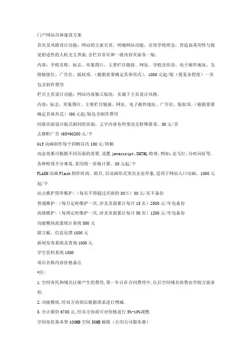 门户网站具体建设方案.docx