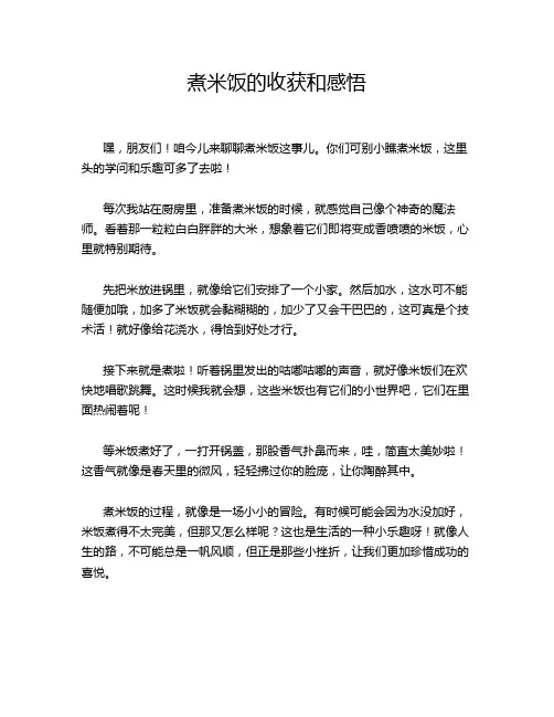 煮米饭的收获和感悟