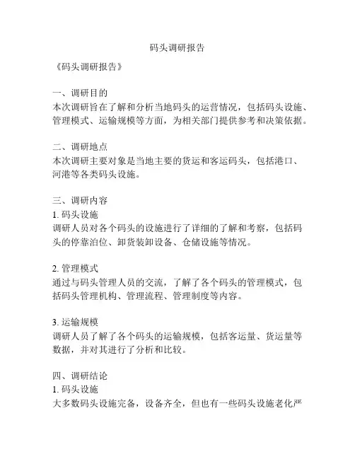 码头调研报告