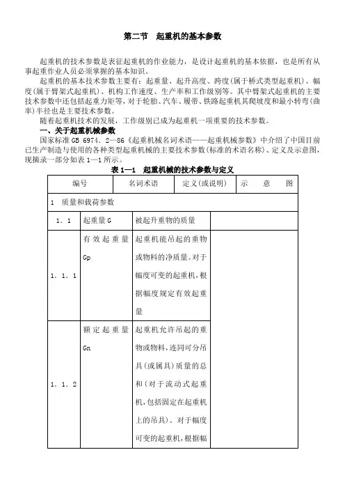 起重机工作级别的含义和分类