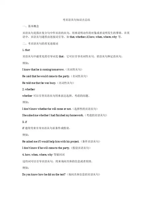 考宾语从句知识点总结