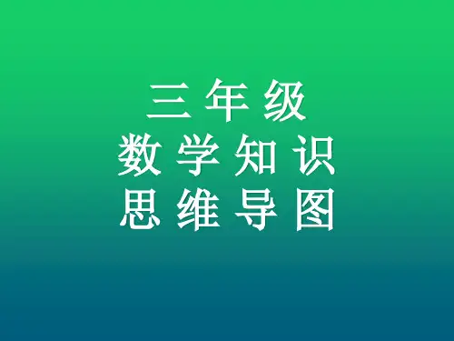 三年数学上册思维导图