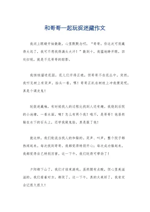 和哥哥一起玩捉迷藏作文