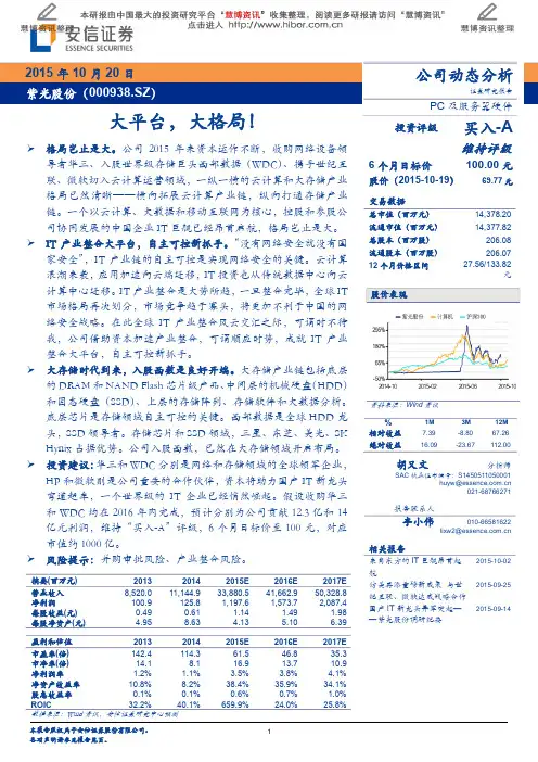 紫光股份：大格局 买入评级