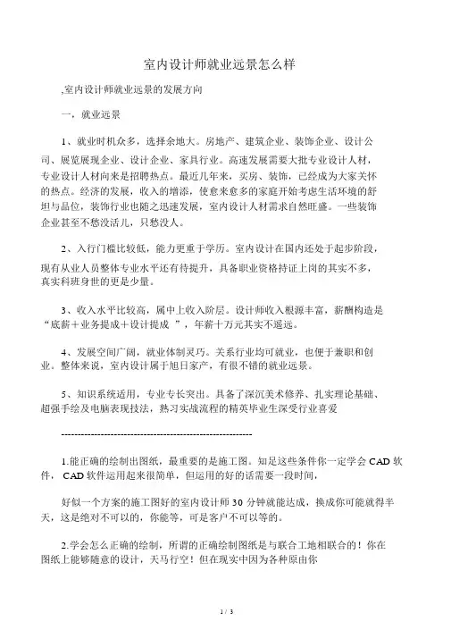 室内设计师就业前景怎么样