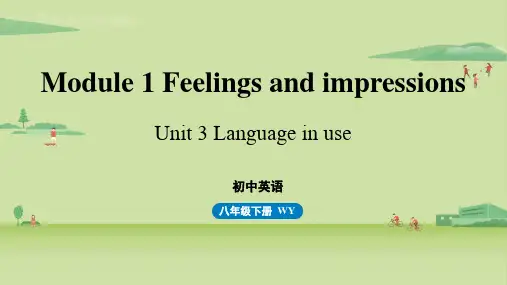 外研版八下英语 Module 1 Feelings and impressions Unit 3