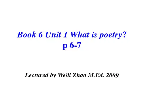 Book 6  p 6 Unit 1 What is poetry p. 6
