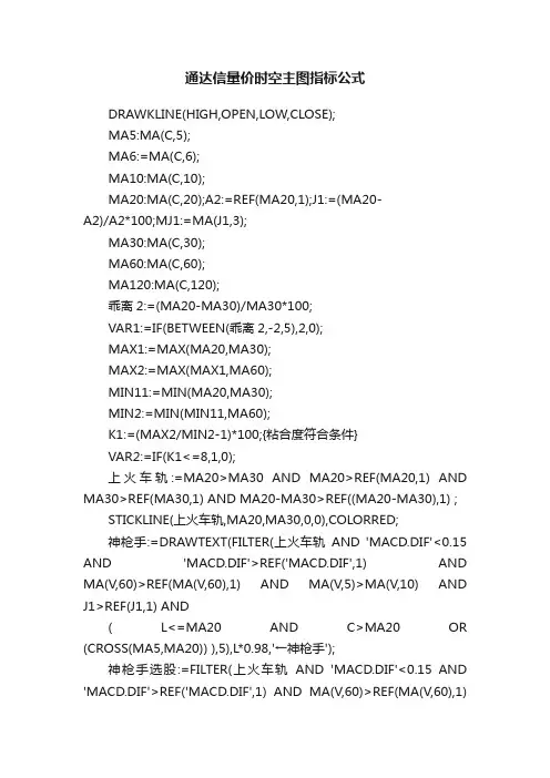 通达信量价时空主图指标公式