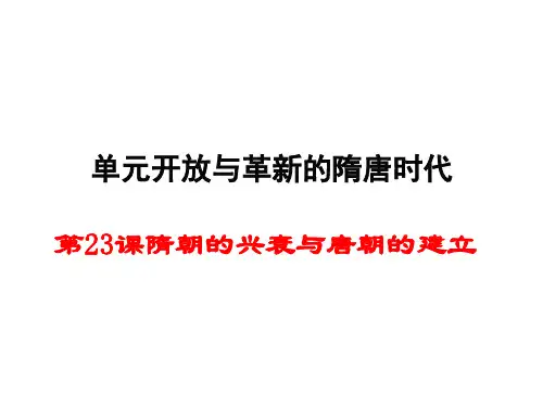 《隋朝的兴衰与唐朝的建立》PPT实用课件 岳麓版