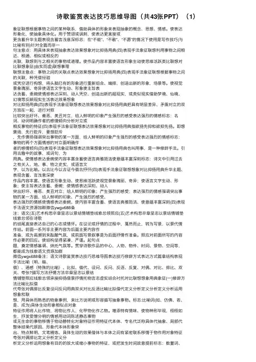 诗歌鉴赏表达技巧思维导图（共43张PPT）（1）