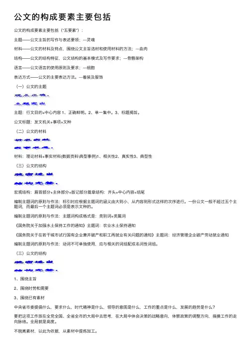 公文的构成要素主要包括