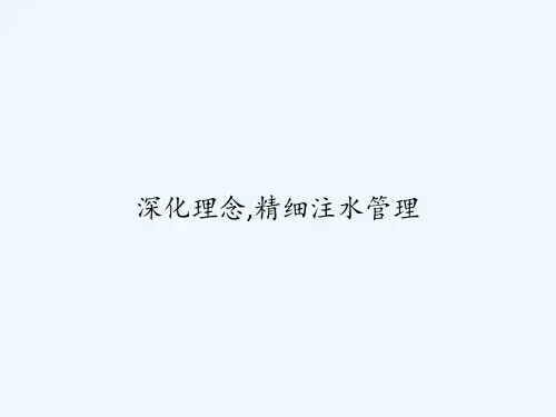 深化理念,精细注水管理 PPT