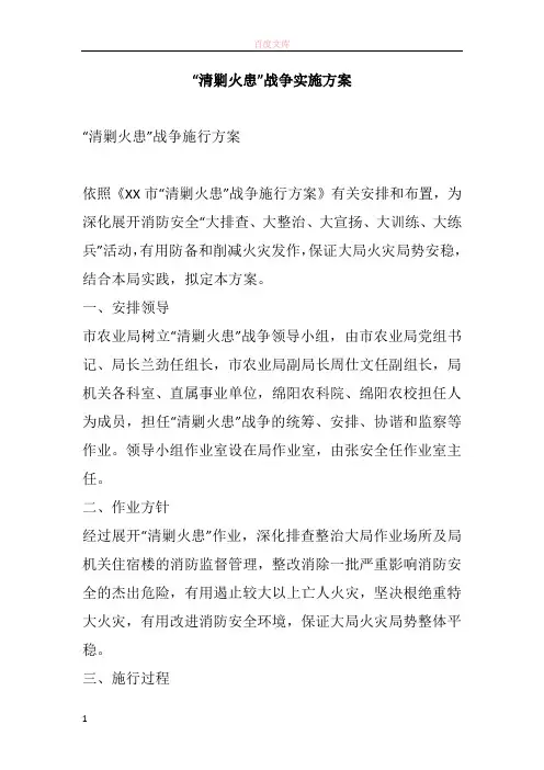 “清剿火患”战役实施方案