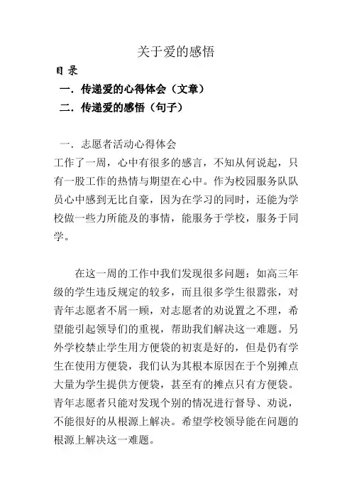 以爱的名义将爱传递 的感受