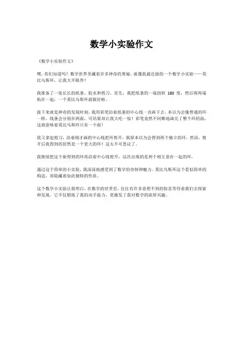 数学小实验作文
