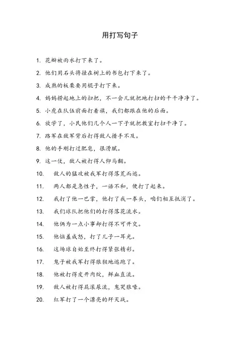 用打写句子