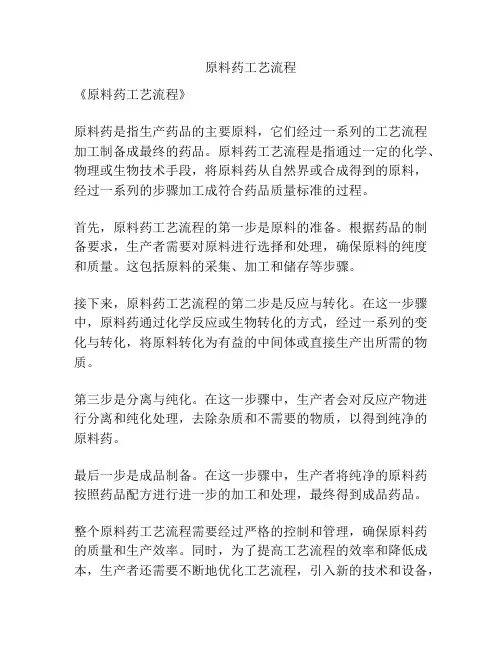 原料药工艺流程