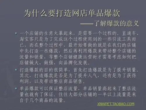 打造网店单品爆款