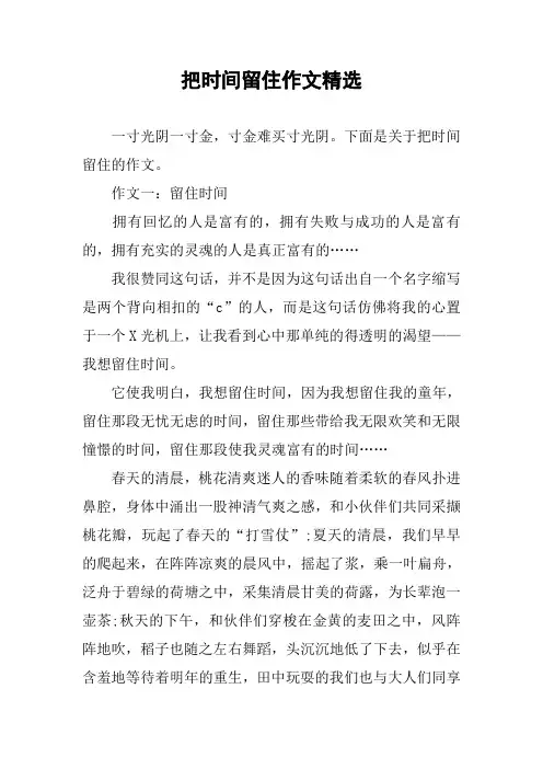 把时间留住作文精选