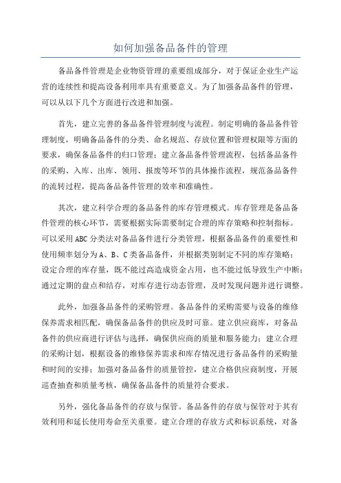 如何加强备品备件的管理