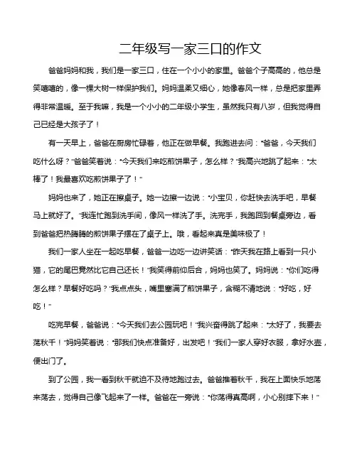 二年级写一家三口的作文
