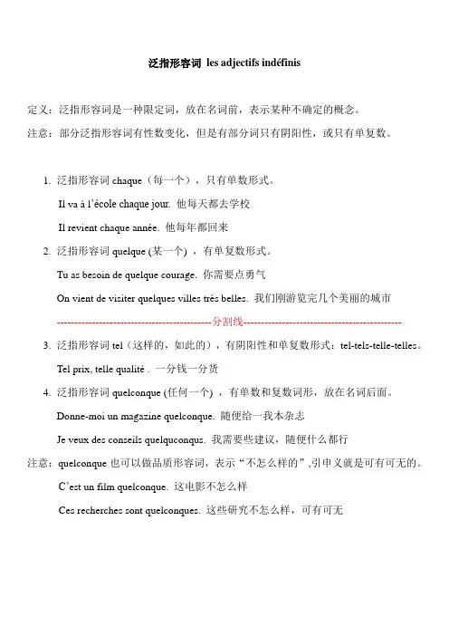 17.法语泛指形容词语法详解