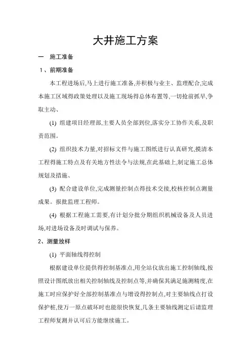大井施工方案