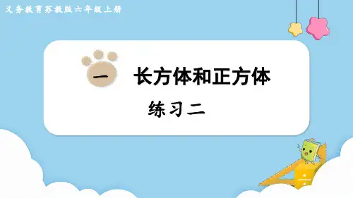 苏教版六年级数学上册第一单元 长方体和正方体练习二