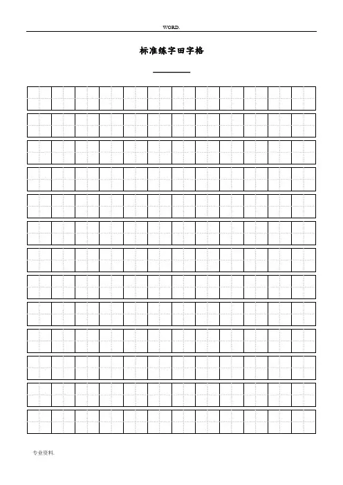 标准田字格模板_A4直接打印
