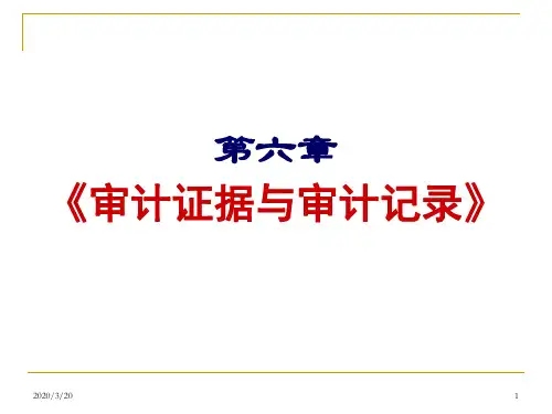 第六章--审计证据与审计记录PPT课件