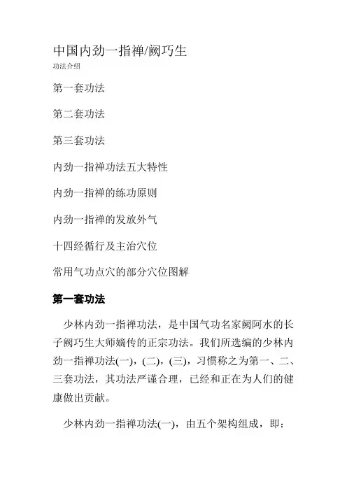 中国内劲一指禅阙巧生著